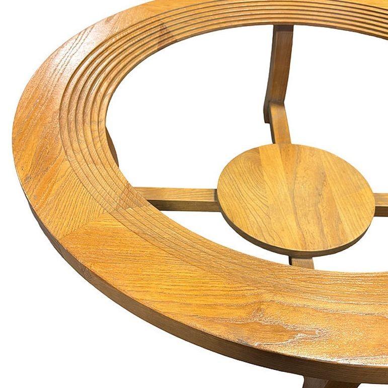 Chêne Table basse Art déco en chêne blond et verre par Paul Frankl pour Brown Saltman en vente