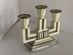 Stepped Art Deco Candelabra with Sterling Silver Overlay by Lenox