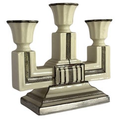 Stepped Art Deco Candelabra with Sterling Silver Overlay by Lenox