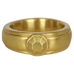 "Midas" Stepped-Edge Tapered Wedding Band in 22K Yellow Gold