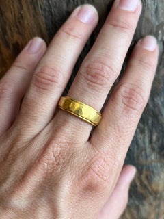 Stepped Edge Tapered Wedding Band in 22K Yellow Gold