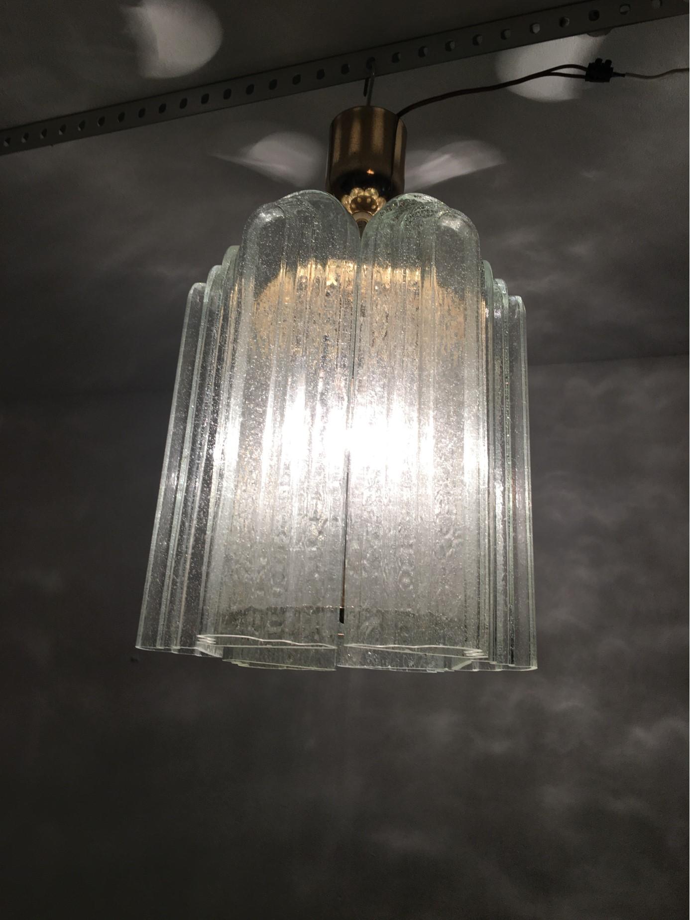 Copper Stepped Glass Doria Pendant Chandelier from Germany For Sale