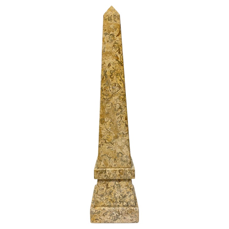 Stepped Obelisk Fossil Stone Tower For Sale at 1stDibs