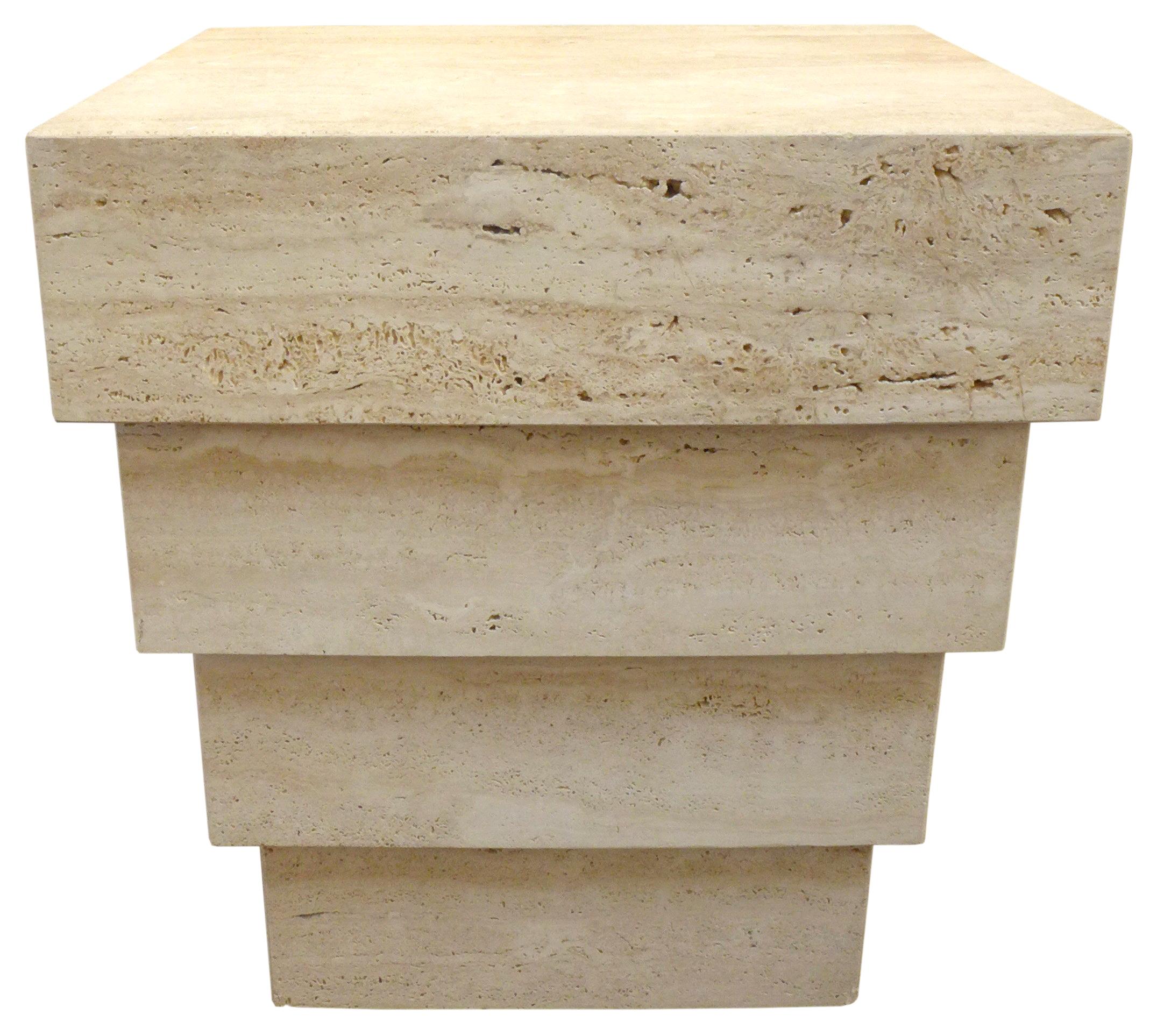 Stepped Travertine Table For Sale