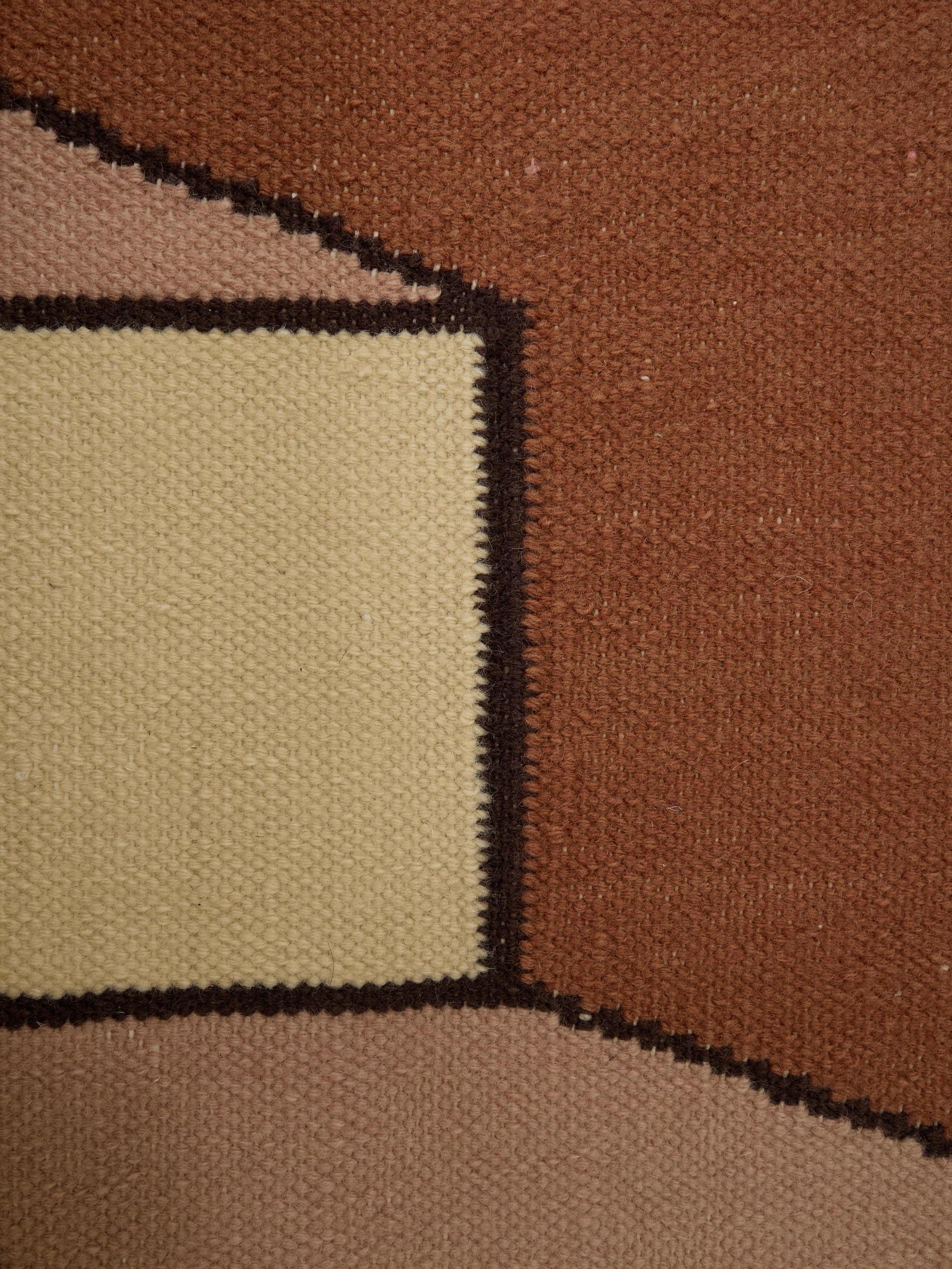International Style Steps Kilm - modernist, minimal, geometric, custom colours, sizes by Wende Reid For Sale