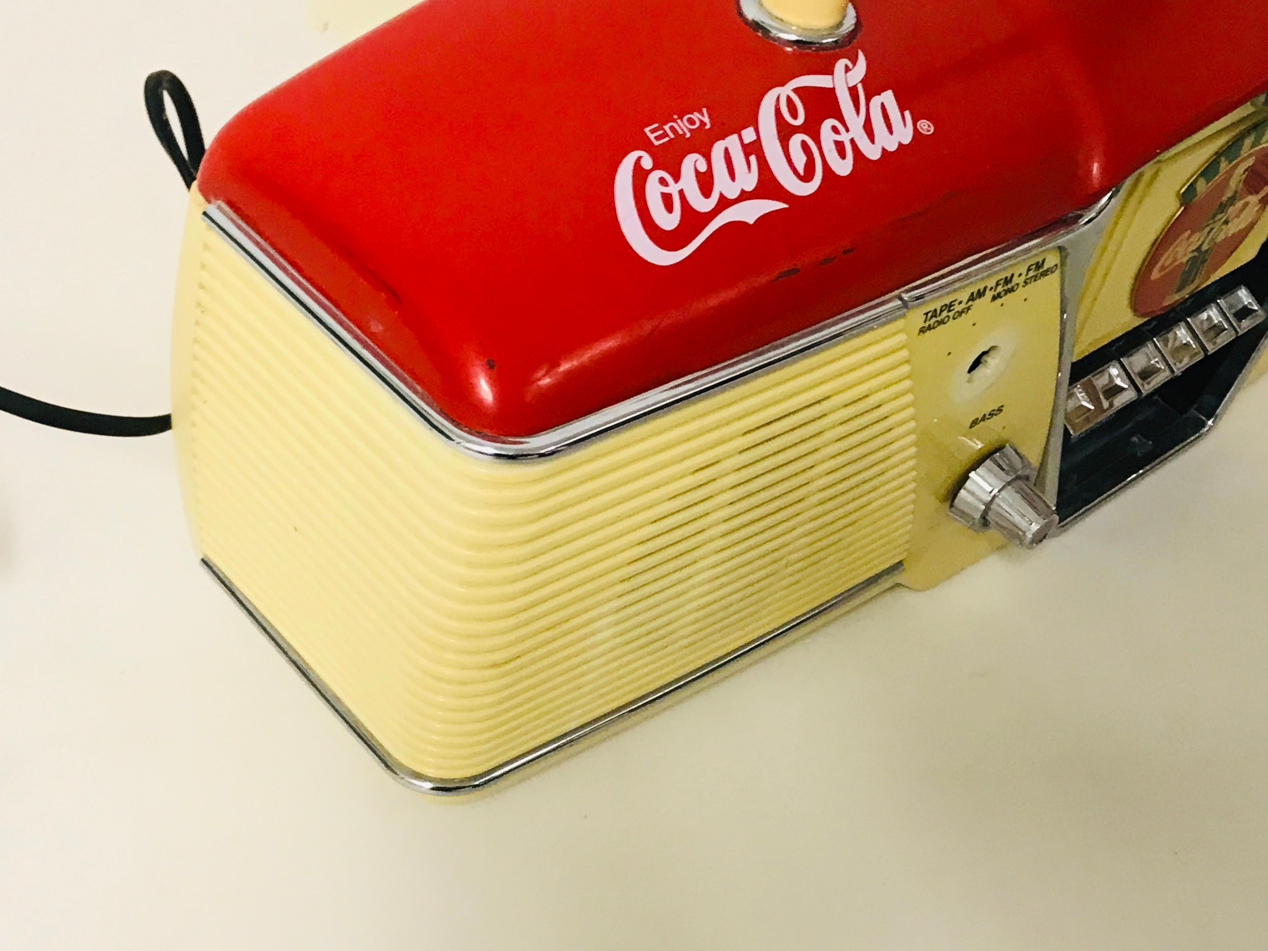 Late 20th Century Stereo Radio Cassette Enjoy Coca, Cola, 