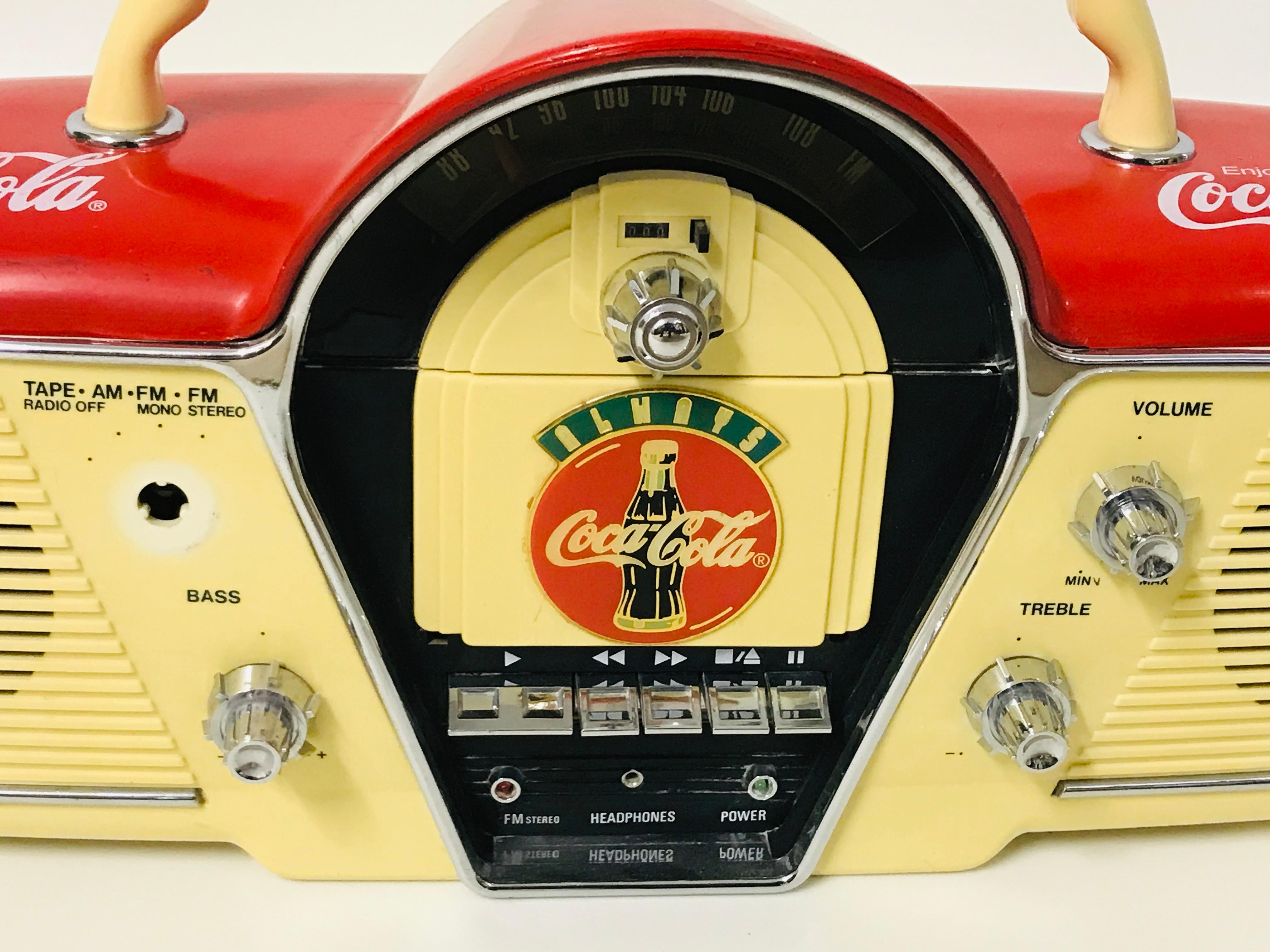 Radio was used like an advertising purpose by the company Coca - Cola. There is not preserved one button but it is fully functional and in original condition. TP - 02082.