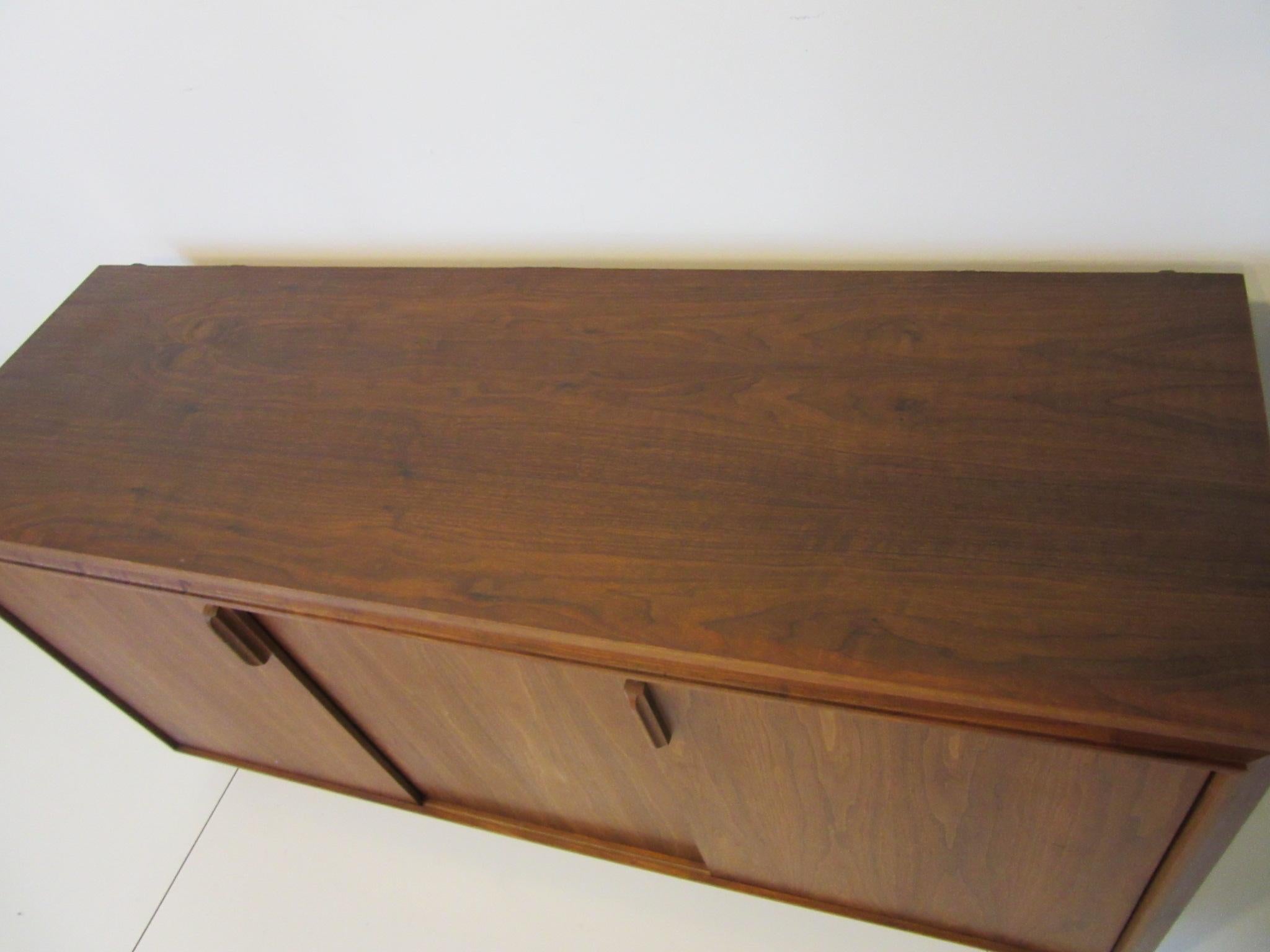 North American Stereo / Record Walnut Cabinet by Barzilay