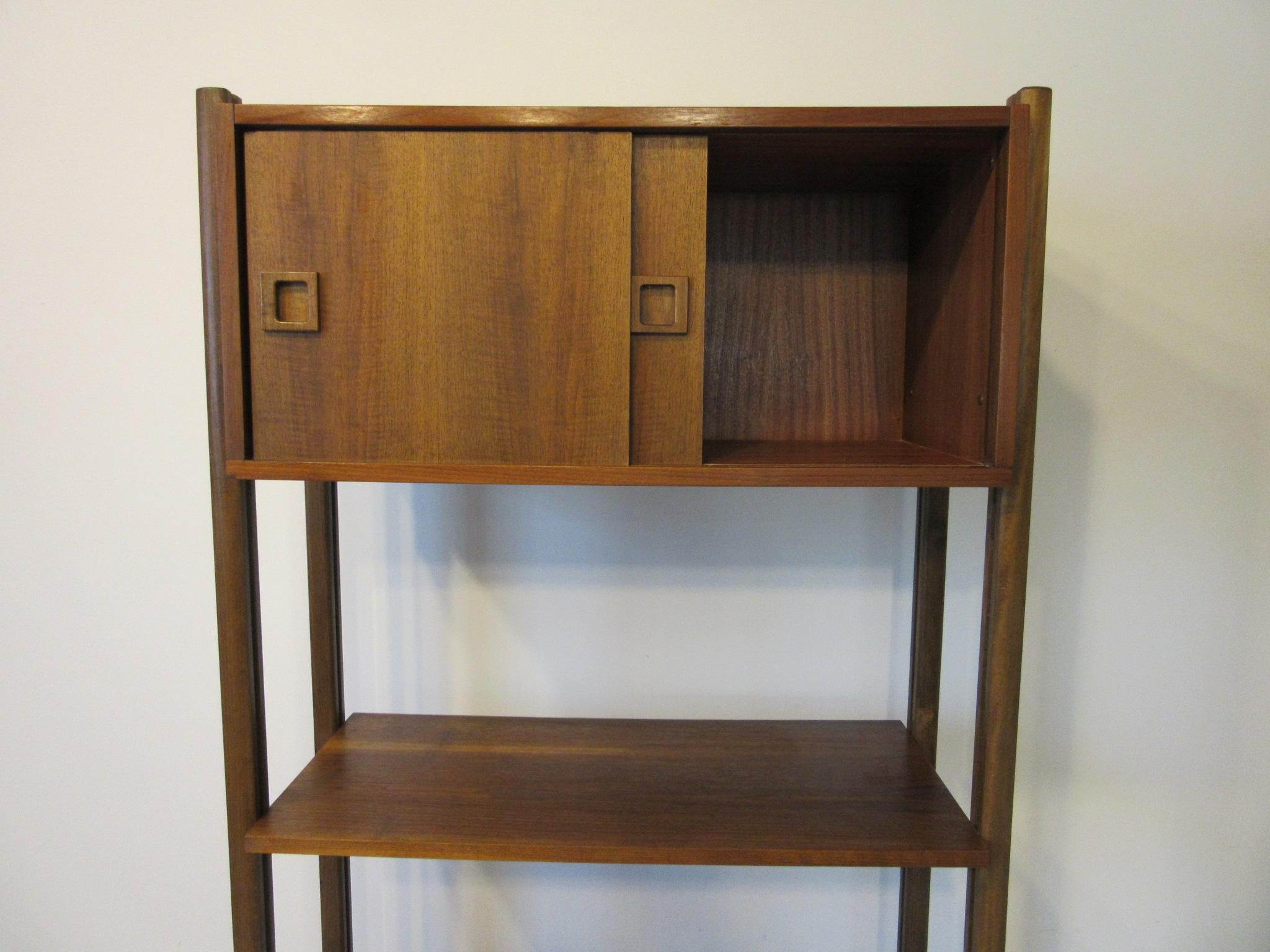 Stereo / Record Walnut Storage Wall Unit 1