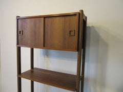 Stereo / Record Walnut Storage Wall Unit