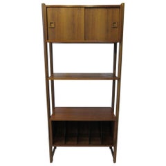 Retro Stereo / Record Walnut Storage Wall Unit