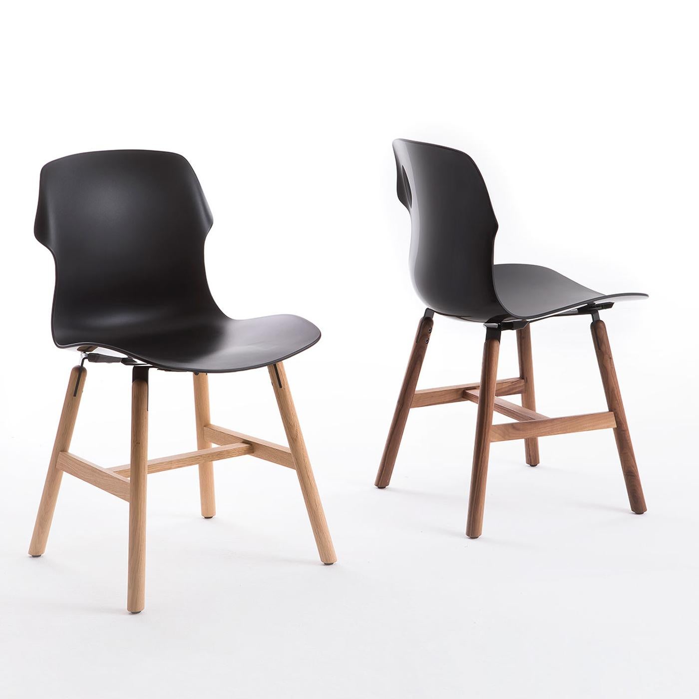 Contemporary Stereo Set of 2 Black Chairs by Luca Nichetto