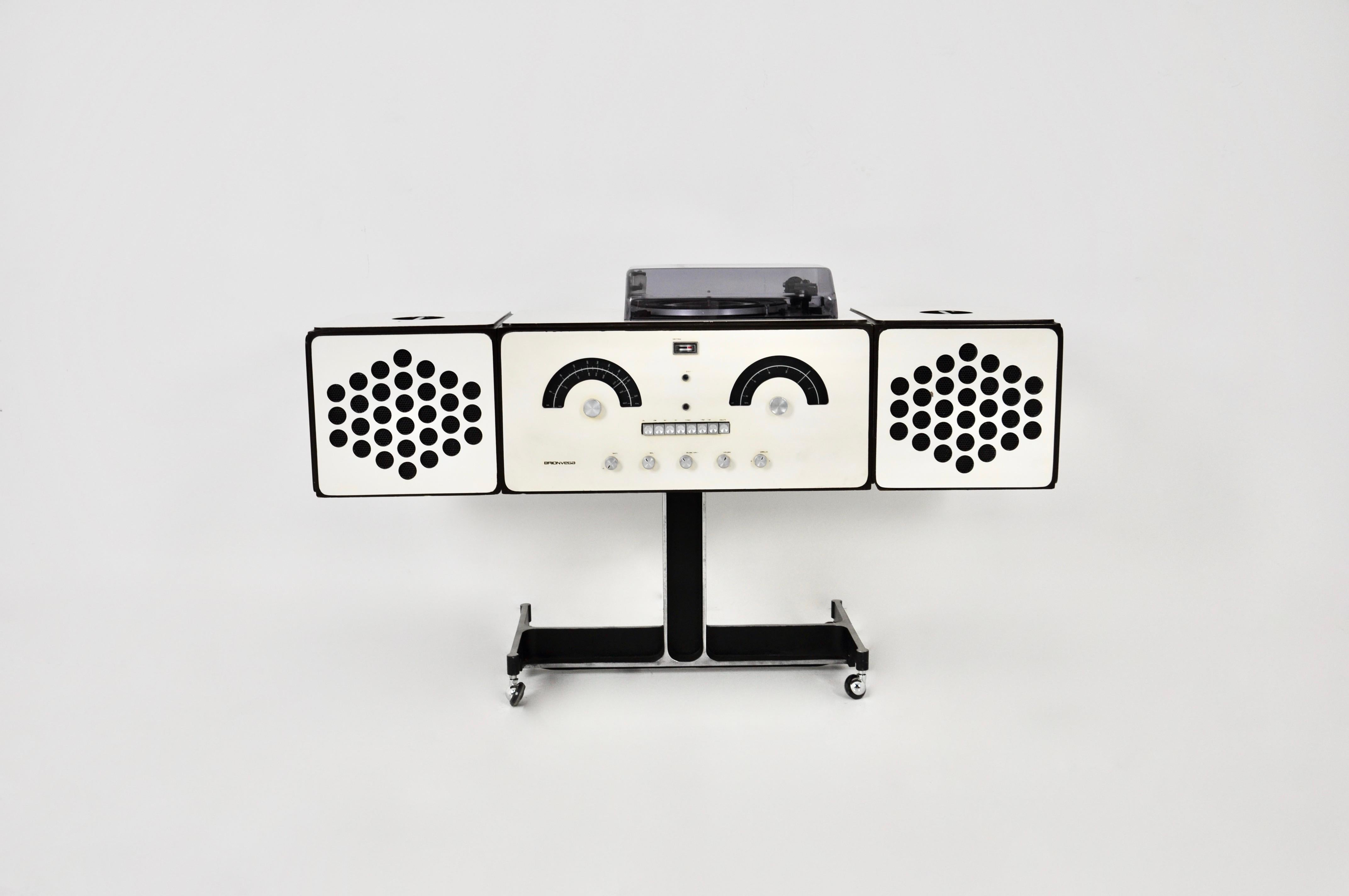 Metal Stereophonic RR-126 Radio by F.Lli Castiglioni for Brionvega, 1960s