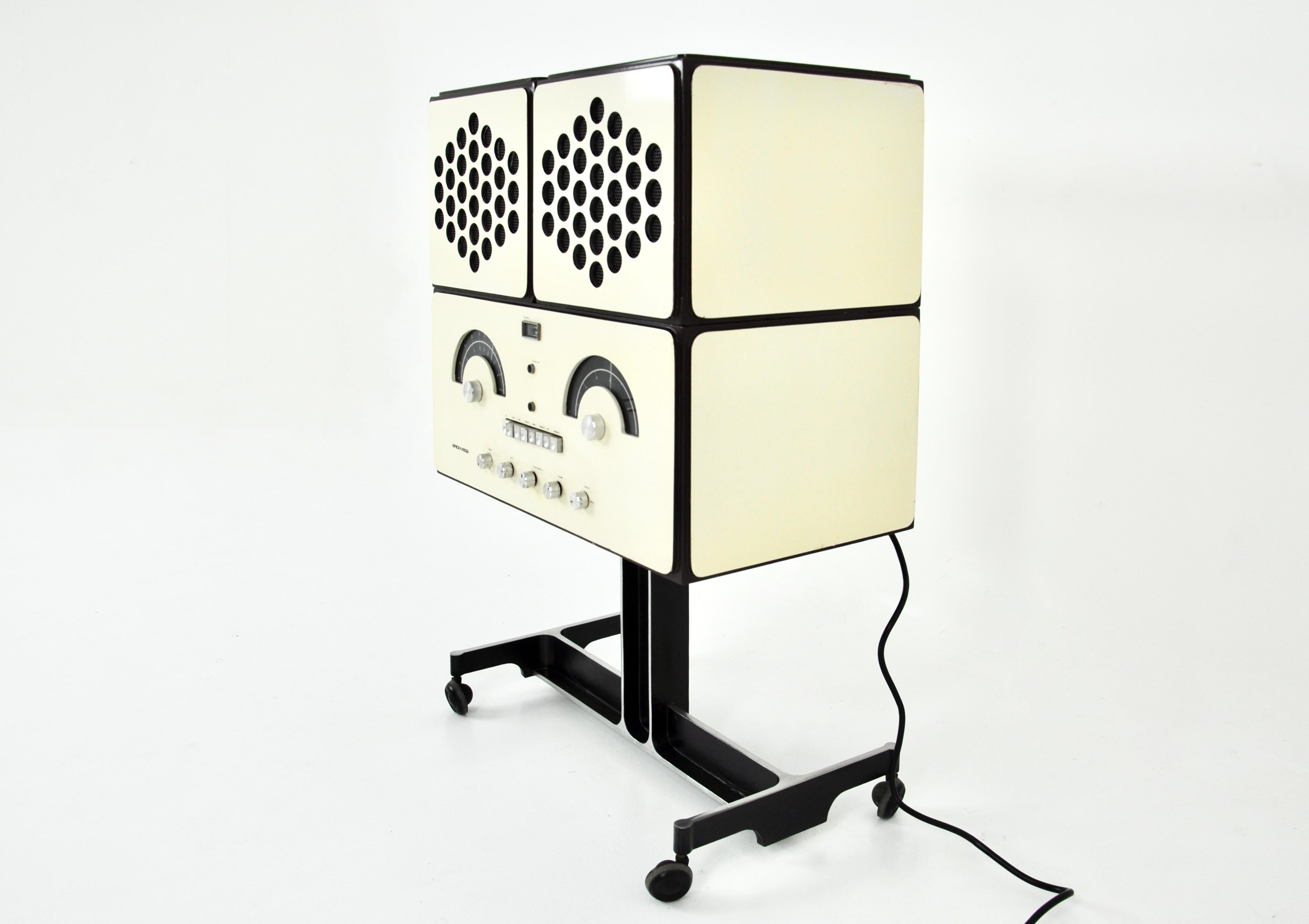 Metal Stereophonic RR-126 Radio by F.lli Castiglioni for Brionvega, 1960s For Sale