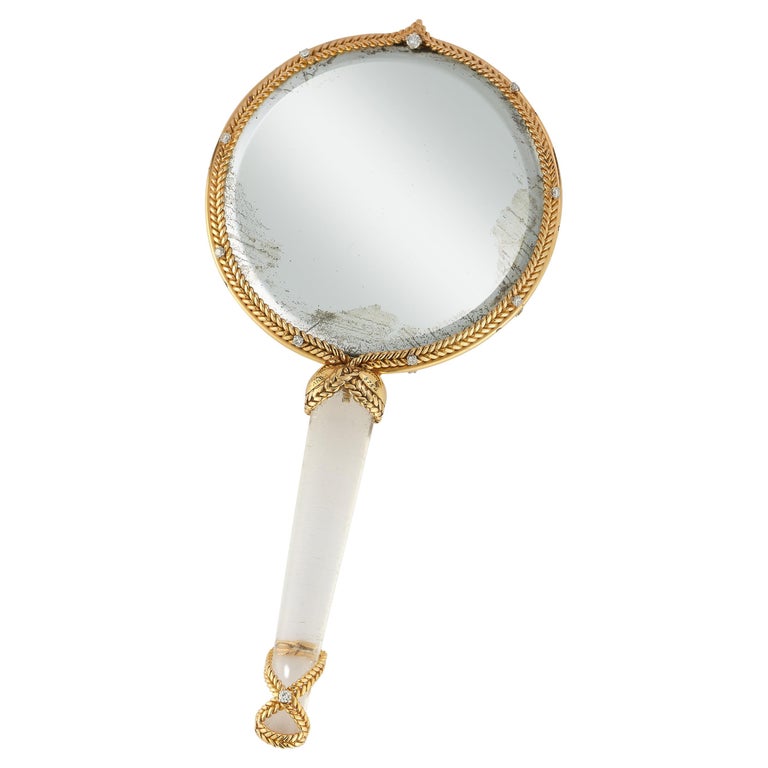 Sterle Gold Hand Mirror For Sale at 1stDibs