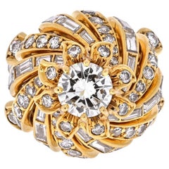 Sterle Paris 18K Yellow Gold 7.00ct Floral Diamond Ring