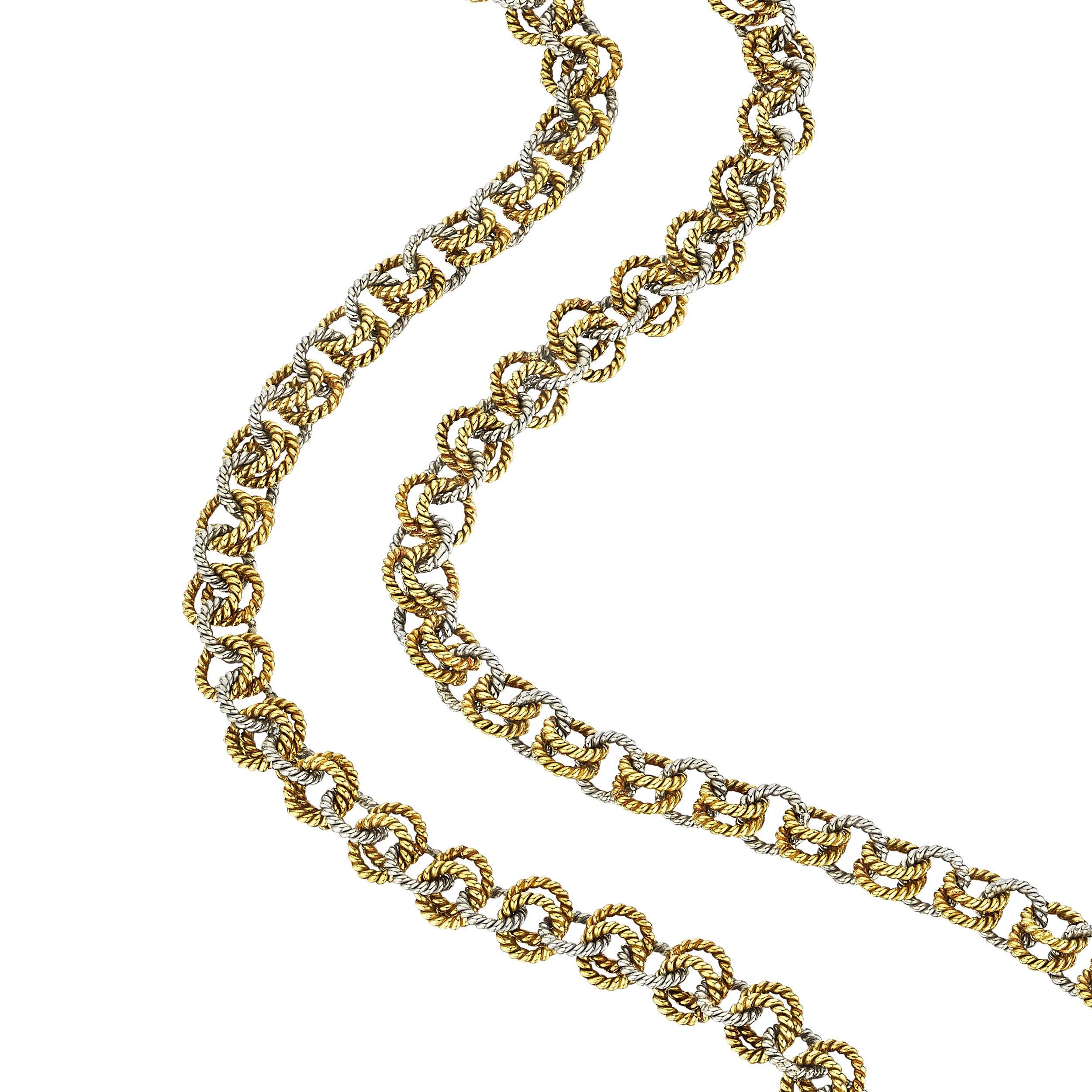Sterle Paris Bi-Colored White Yellow Gold Round Twisted Link 30