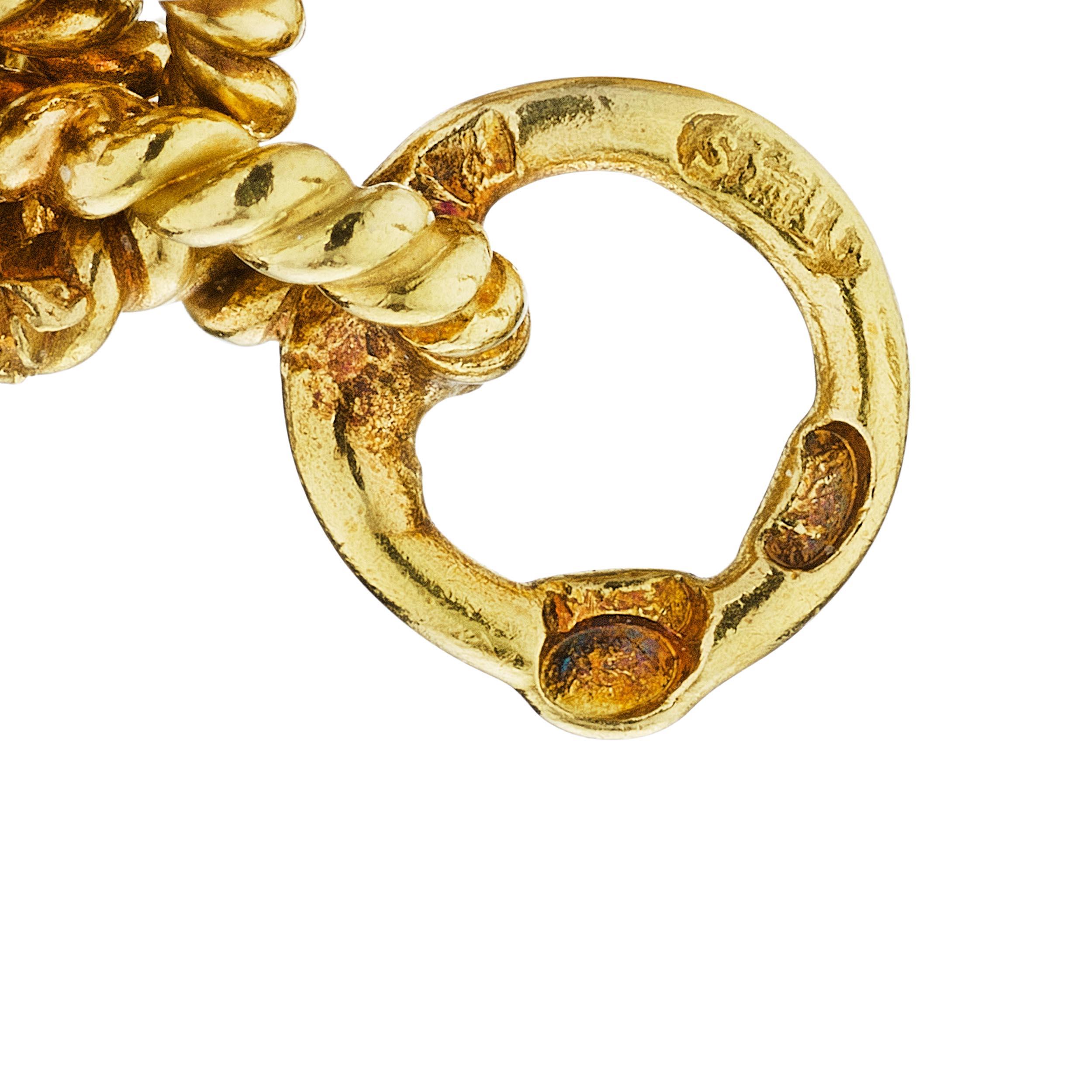 Women's or Men's Sterle Paris Bi-Colored White Yellow Gold Round Twisted Link 30