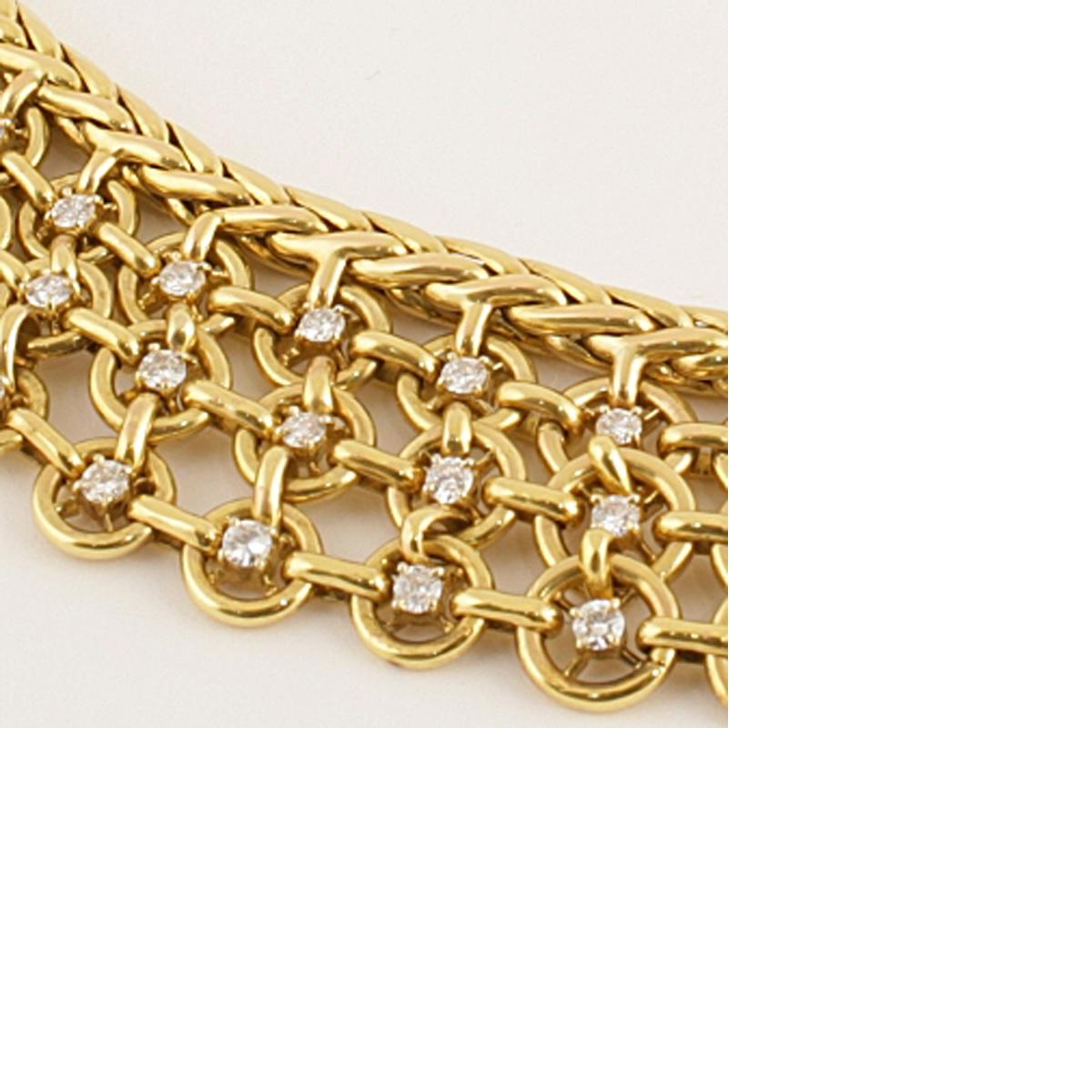 Sterlé Paris Mid-20th Century Diamond Gold Bib Necklace 4