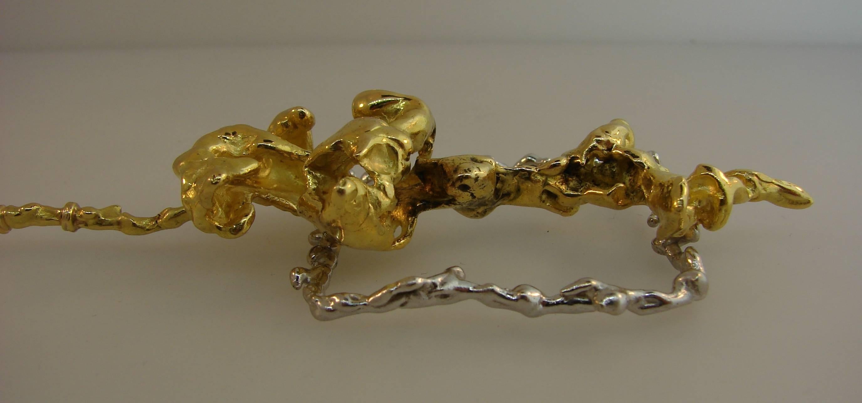 Sterle Paris Two-Tone Gold Pendant Necklace, 1950s For Sale 2