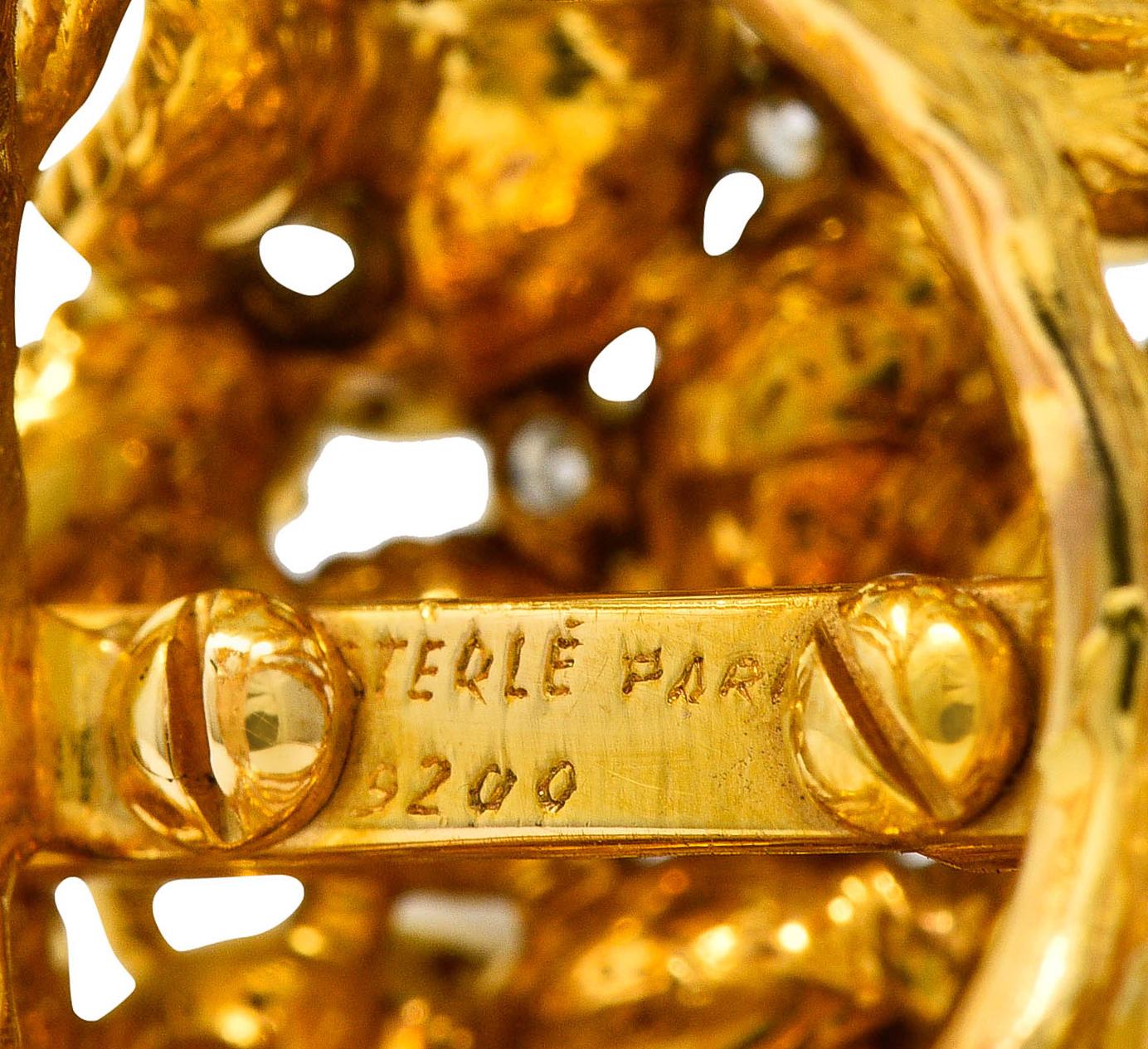 Sterle Paris Vintage Diamond Foliate Bouquet Statement Ring 2