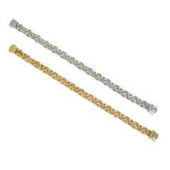 Sterlé, Paris yellow and white gold diamond-set bracelets
