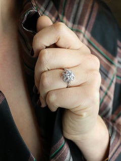 STERLE Anello solitario con diamante rotondo da 1,11 carati in platino