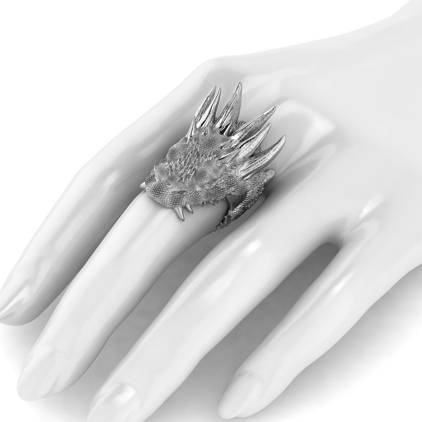 Bague dragon en argent sterling en vente 1