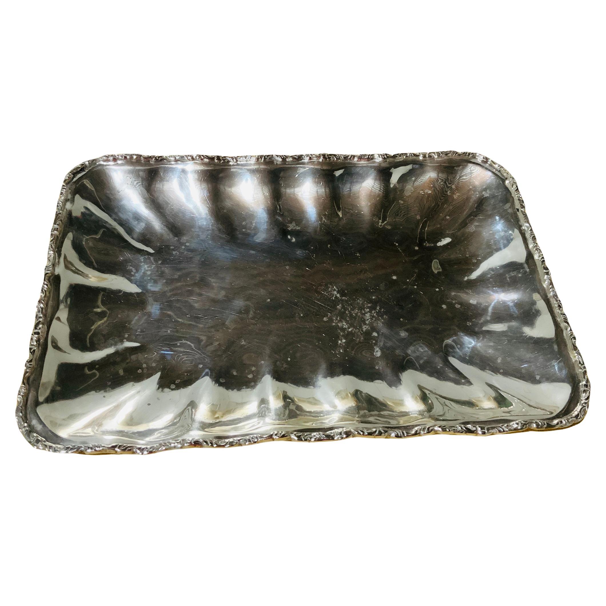 Sterling 925 Rectangular Serving Tray For Sale