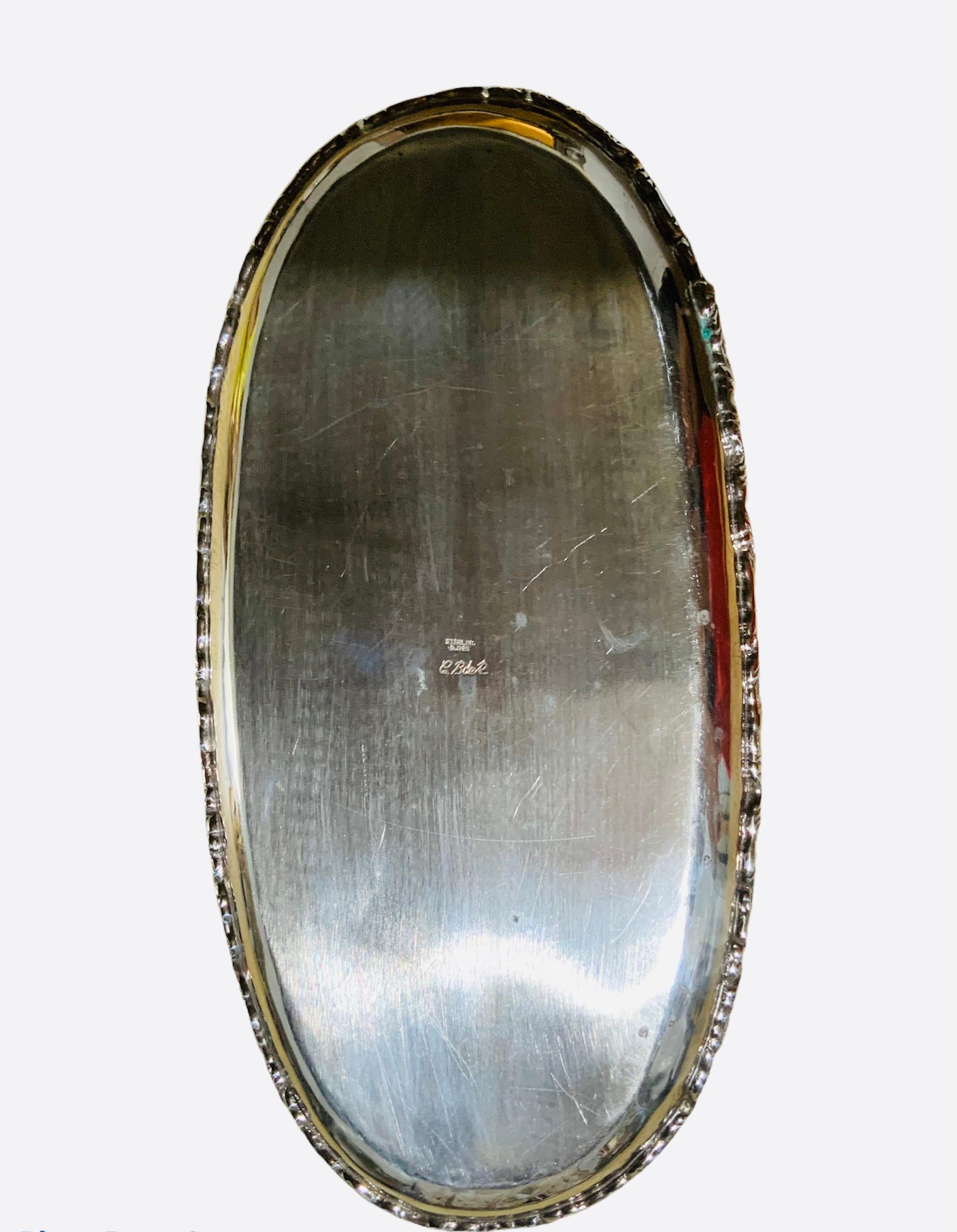 Ovales, langes Tablett aus Sterlingsilber 925 (Unbekannt)