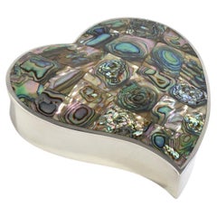 Sterling Abalone Heart Box
