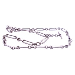 29" Sterling Albert Link Chain Necklace Hallmarked Birmingham, 1897