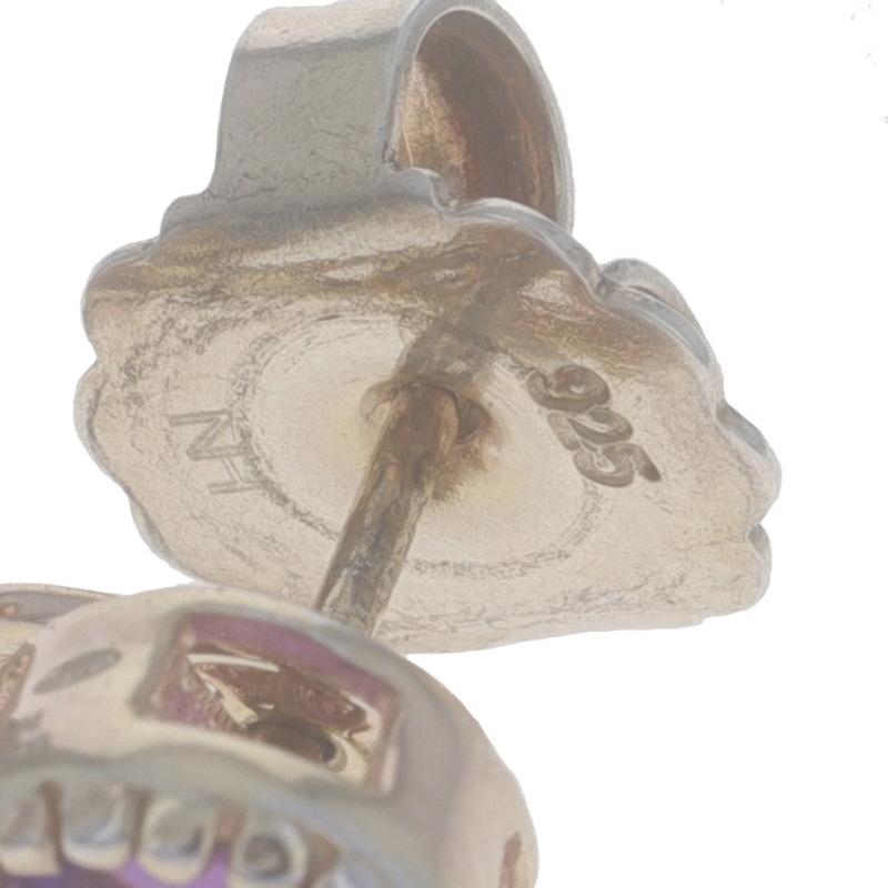 Sterling Amethyst Prasiolith Granat Fleur-de-Lis Ohrringe 925 Umwandelbare Ohrstecker-Dangle 2