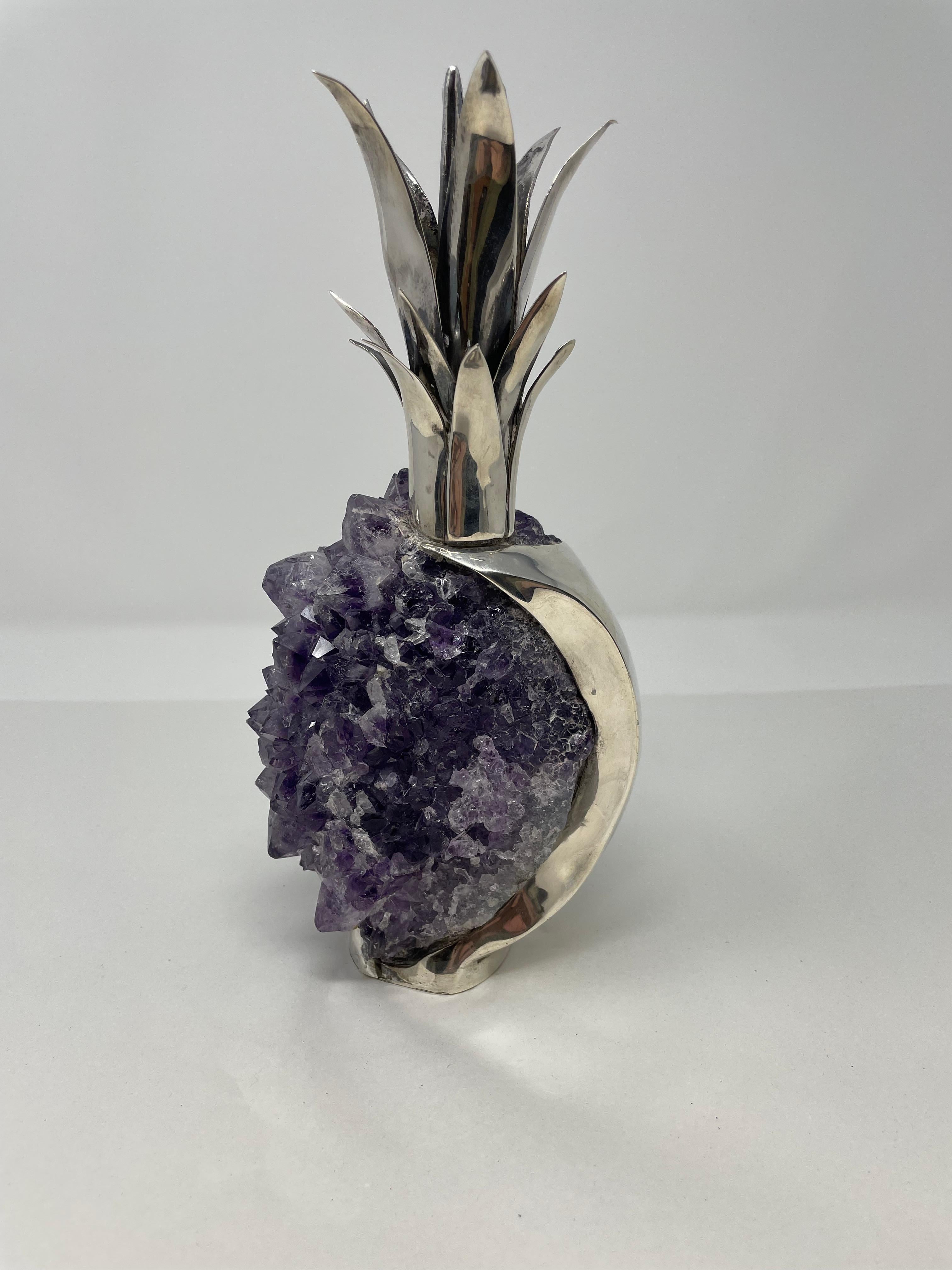 Piña de Esterlina y Amatista by Grupo Gal finales del siglo XX en venta