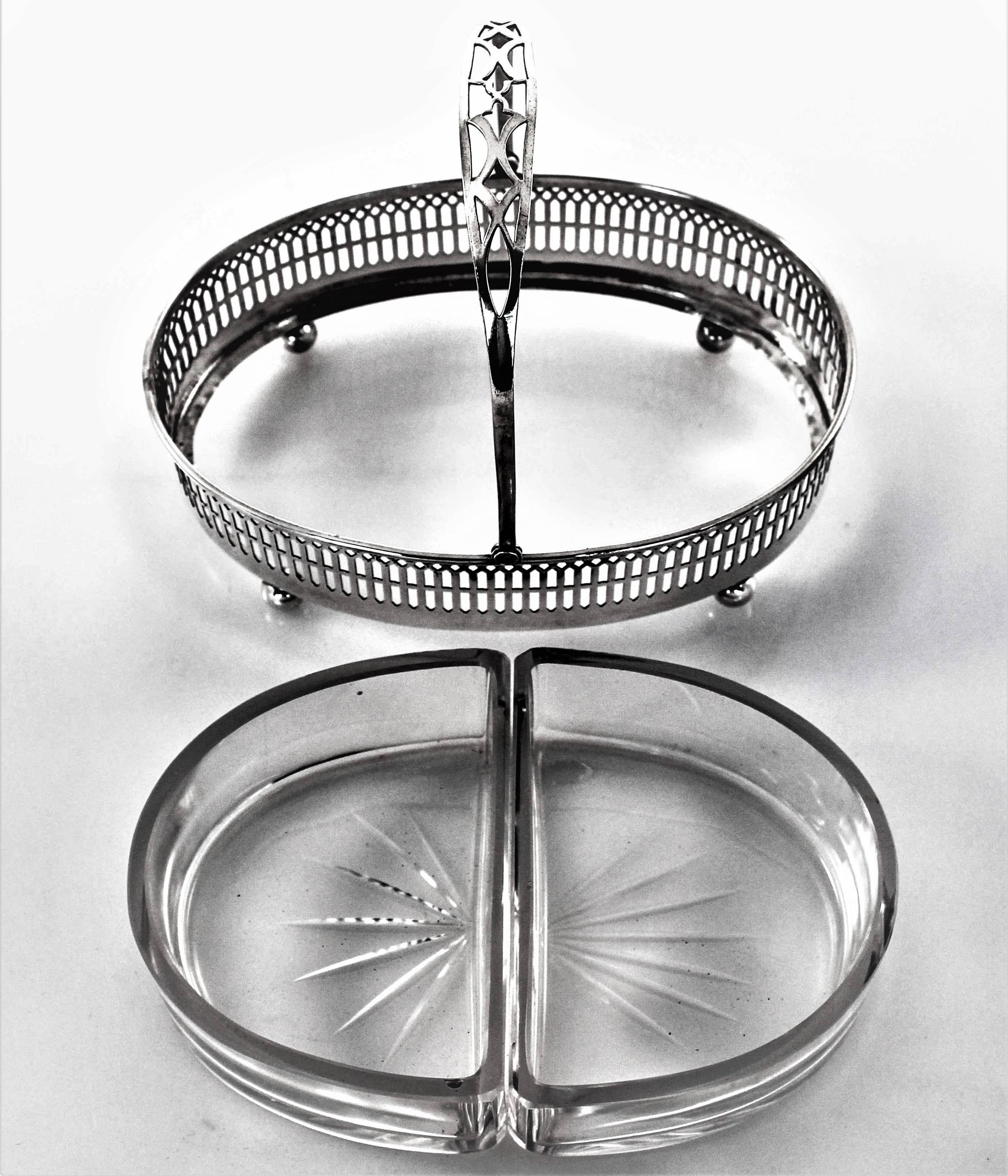 American Sterling and Crystal Basket