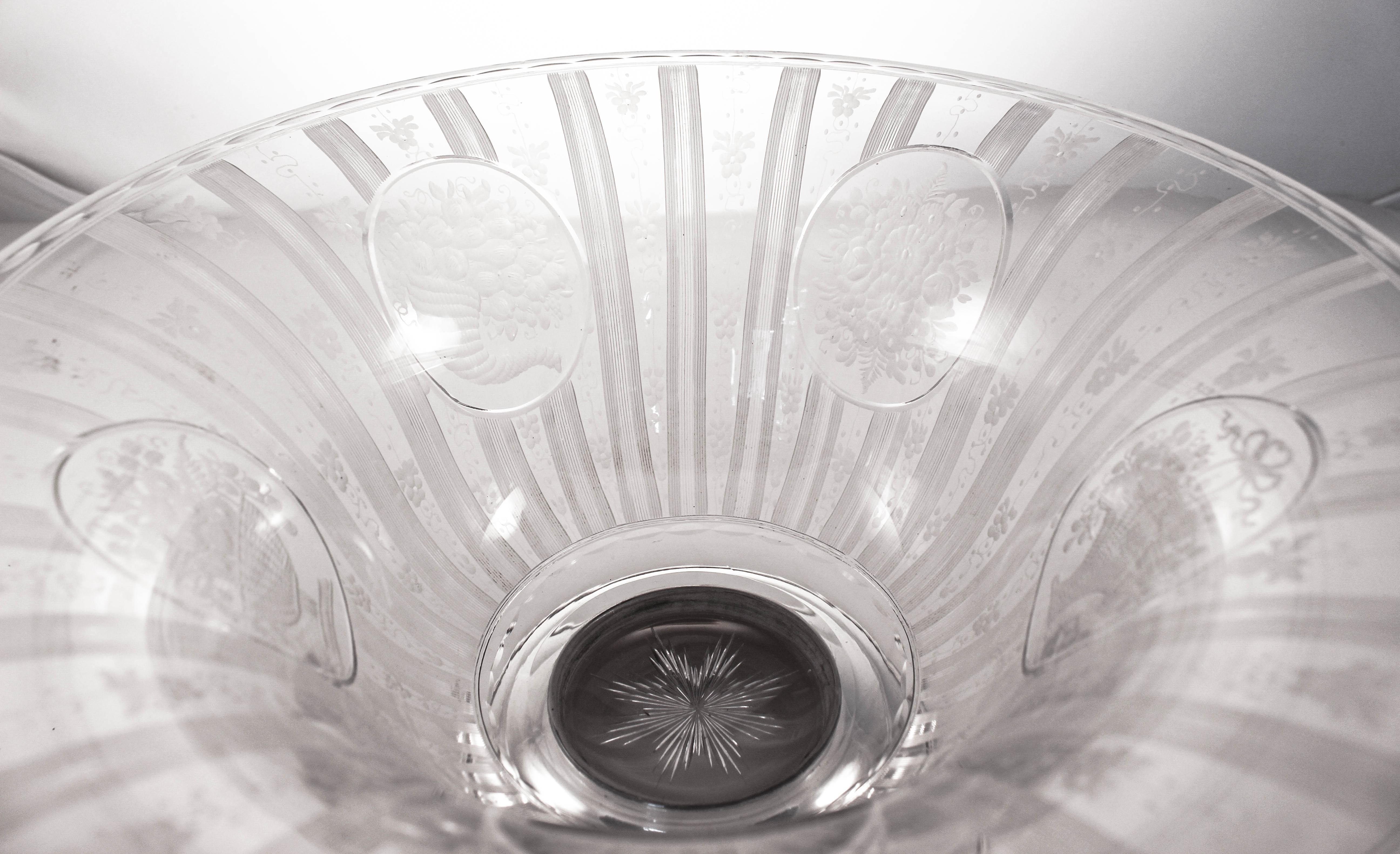 Early 20th Century Sterling and Crystal Centerpiece Bowl