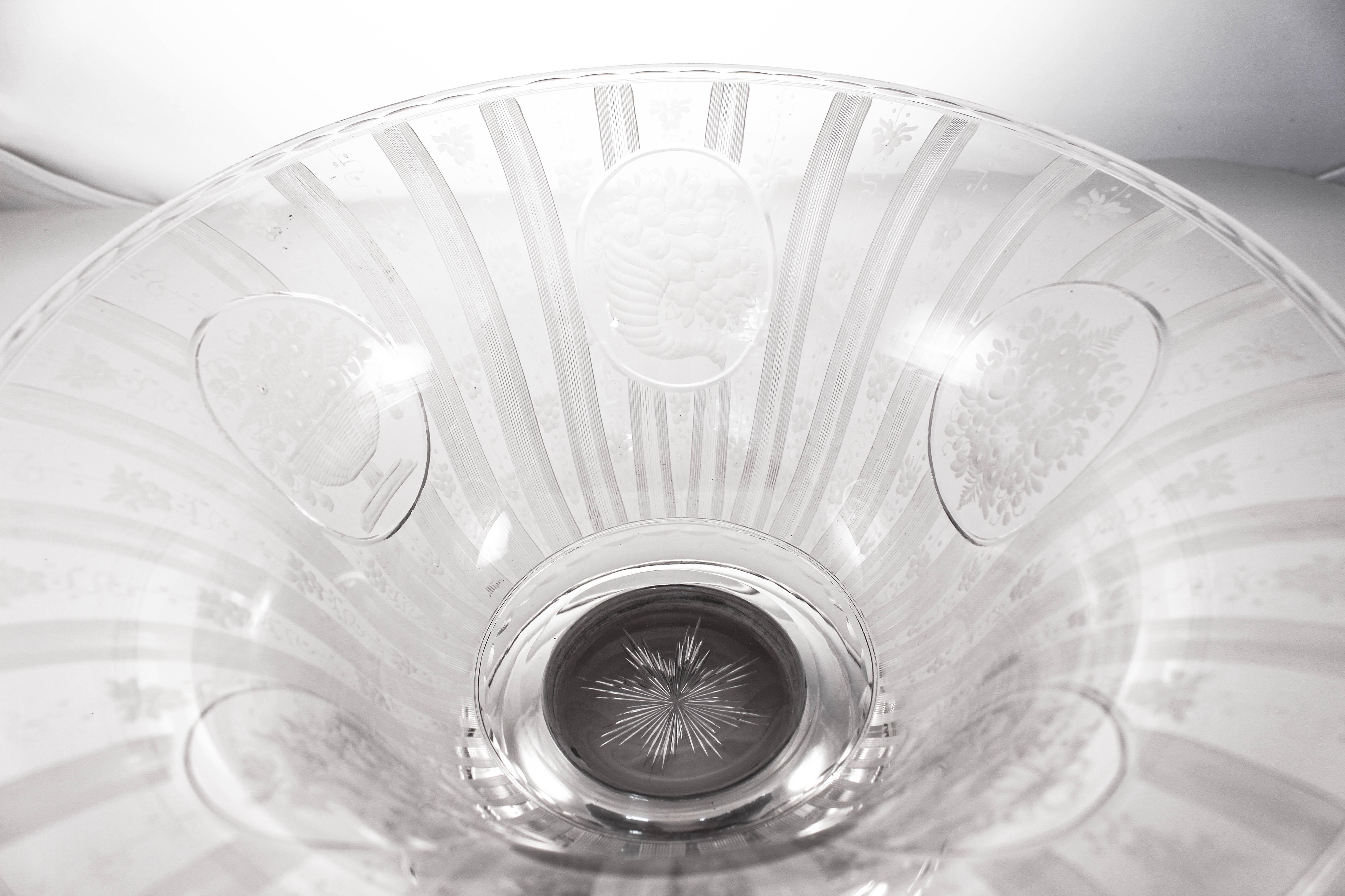 Sterling Silver Sterling and Crystal Centerpiece Bowl