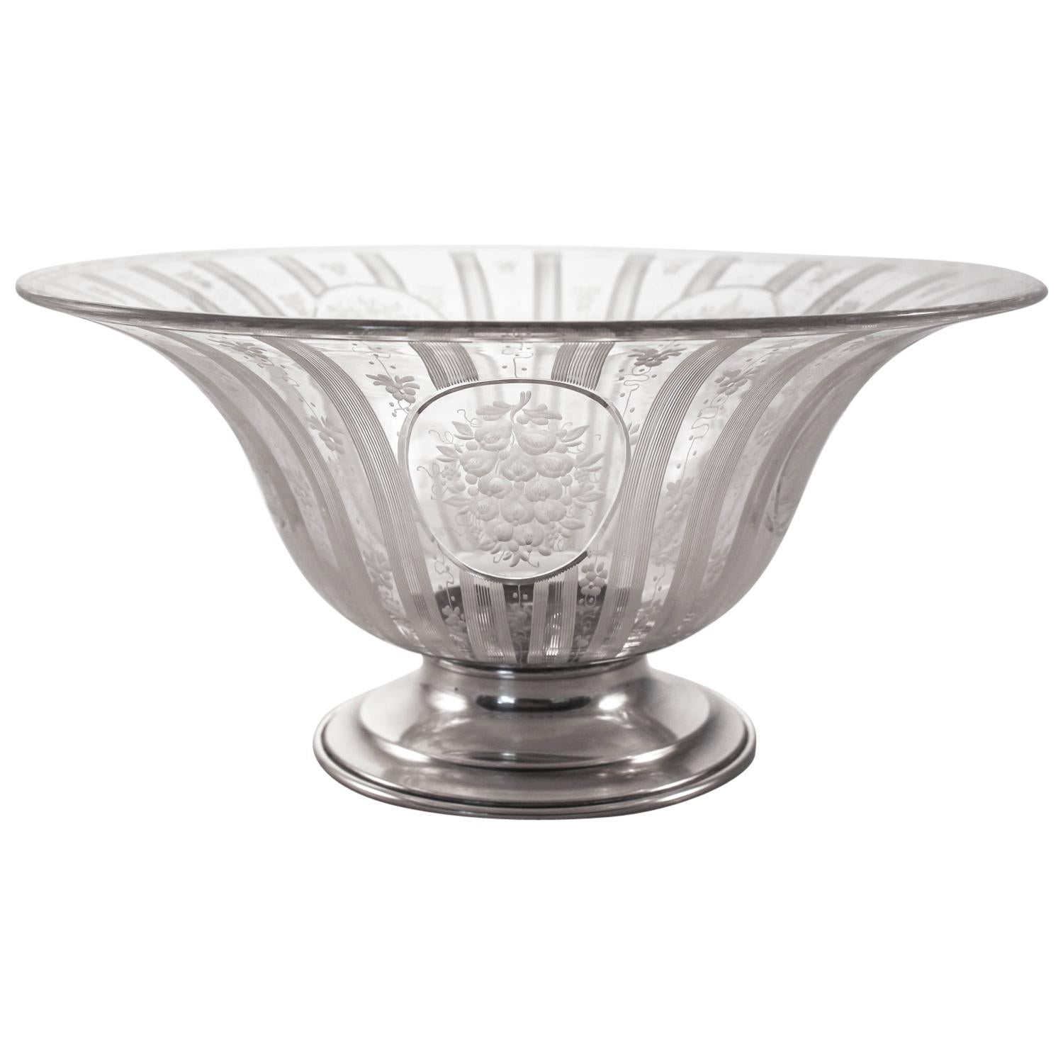 Sterling and Crystal Centerpiece Bowl