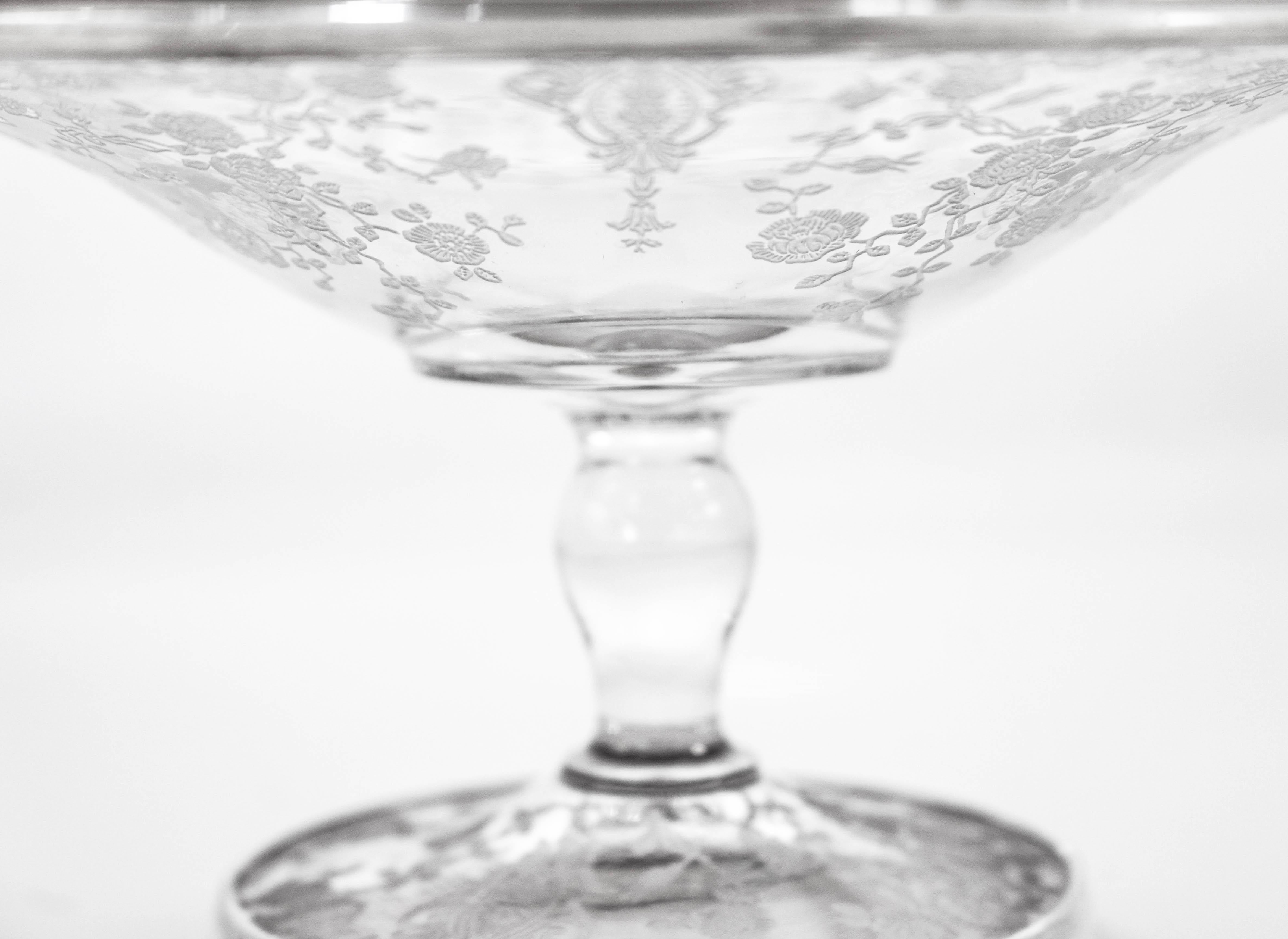 Sterling Silver Sterling and Crystal Compote
