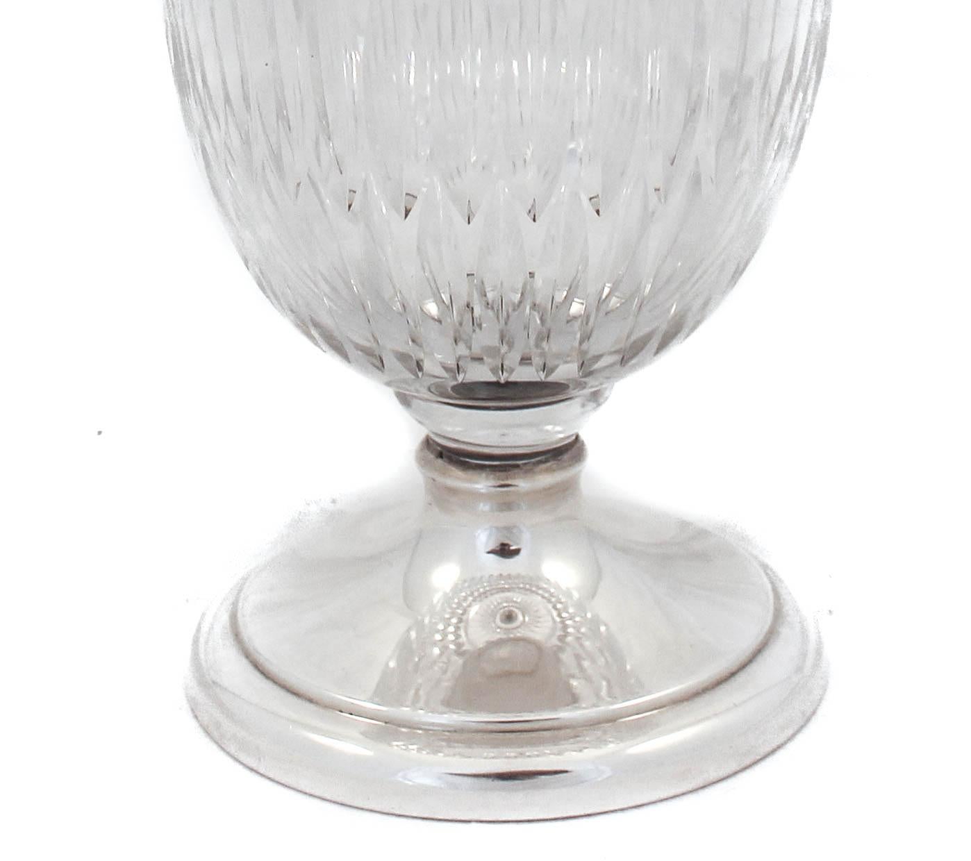 Sterling and Crystal Hawkes Urn In Excellent Condition In Brooklyn, NY