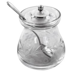 Sterling and Crystal Mustard Jar