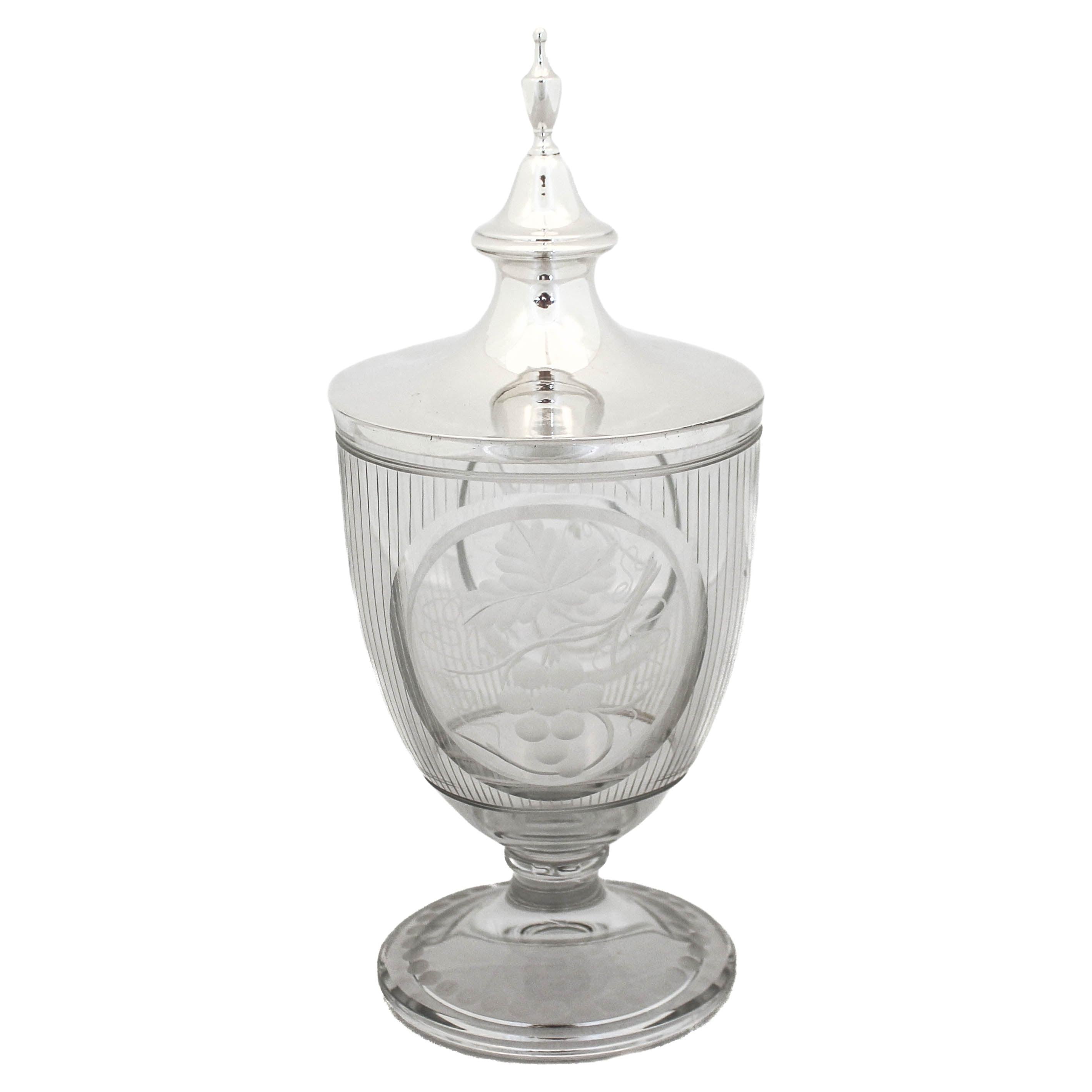 Sterling and Crystal Urn For Sale