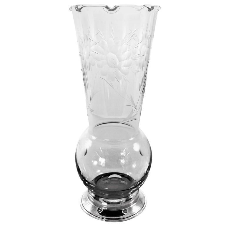 Sterling And Crystal Vase For Sale At 1stdibs
