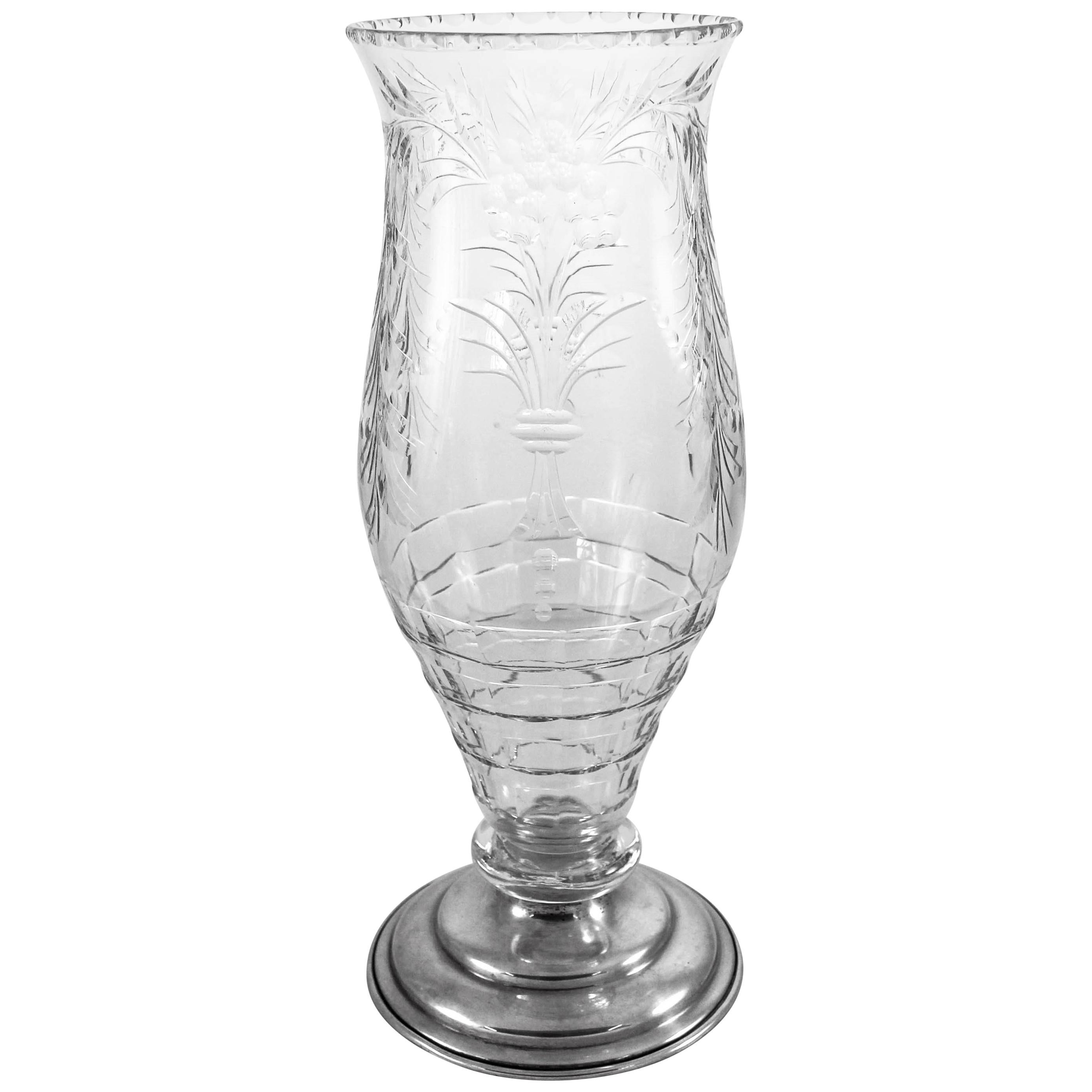 Sterling and Crystal Vase