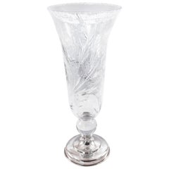Antique Sterling and Crystal Vase