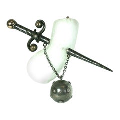 Assemblage-Brosche aus Sterling und Gold von Jabot, Studio VL