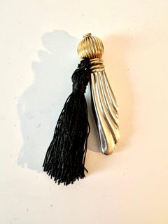 Sterling and Gold Plated Towle Pocket Perfume Bottle with Tassel