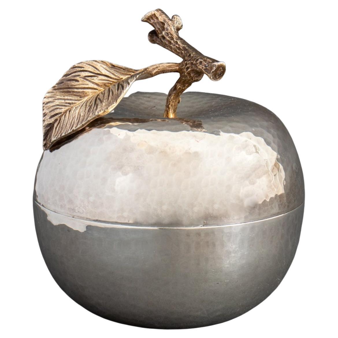 Sterling and Parcel Gilt Silver Apple Form Box For Sale