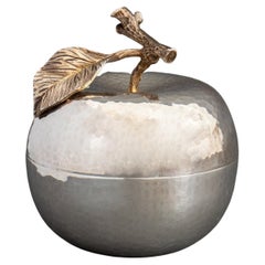 Sterling und paketvergoldetes Silber Apfel Form Box