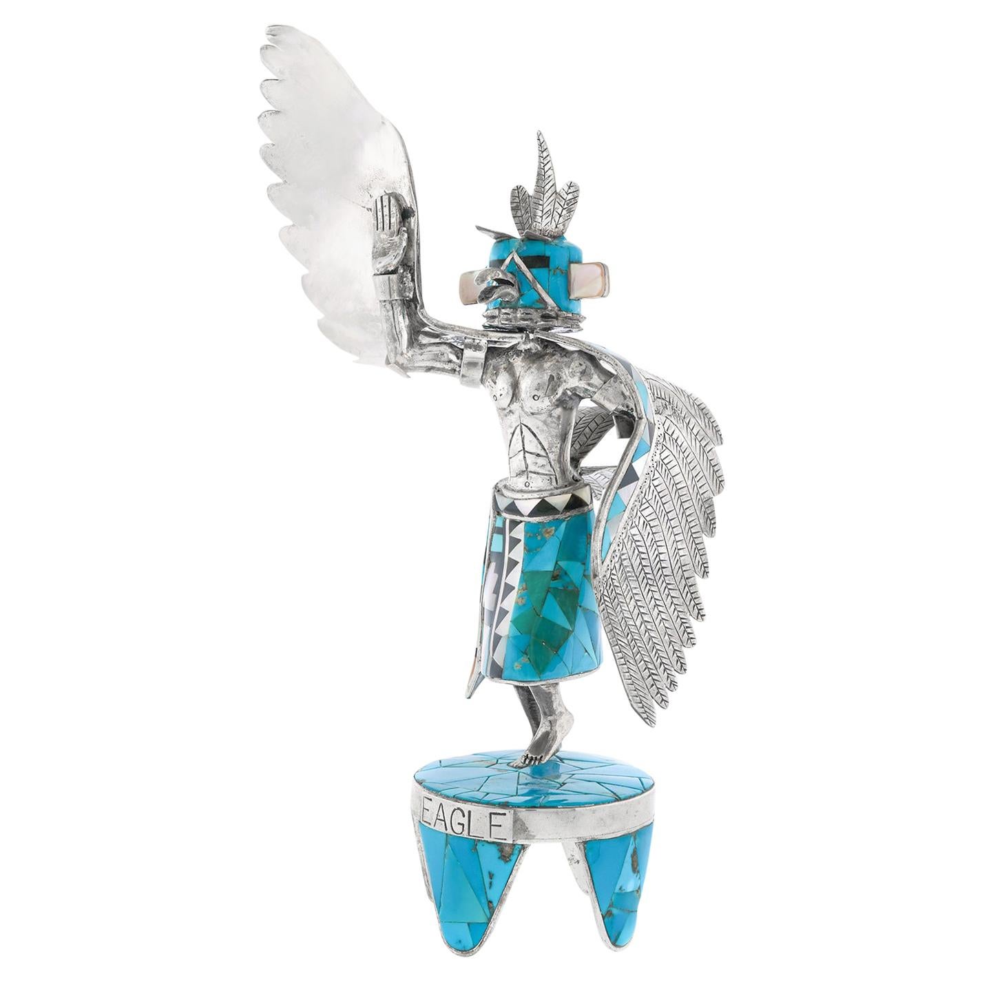 Sterling and Turquoise Eagle Dancer For Sale